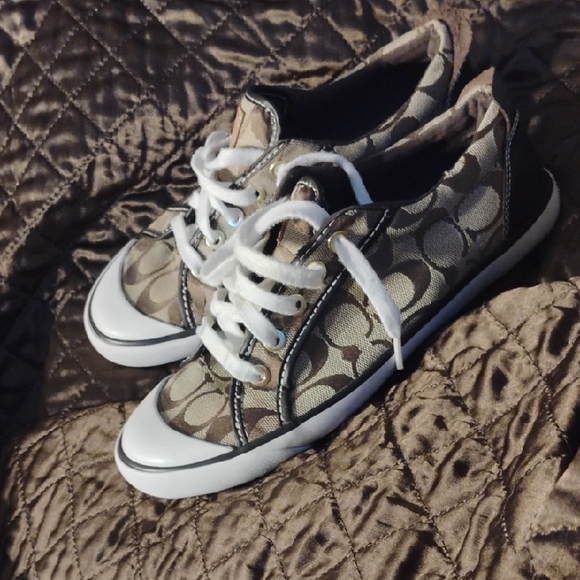 Coach Brown and Black Patterned Sneakers - Picture 1 of 2